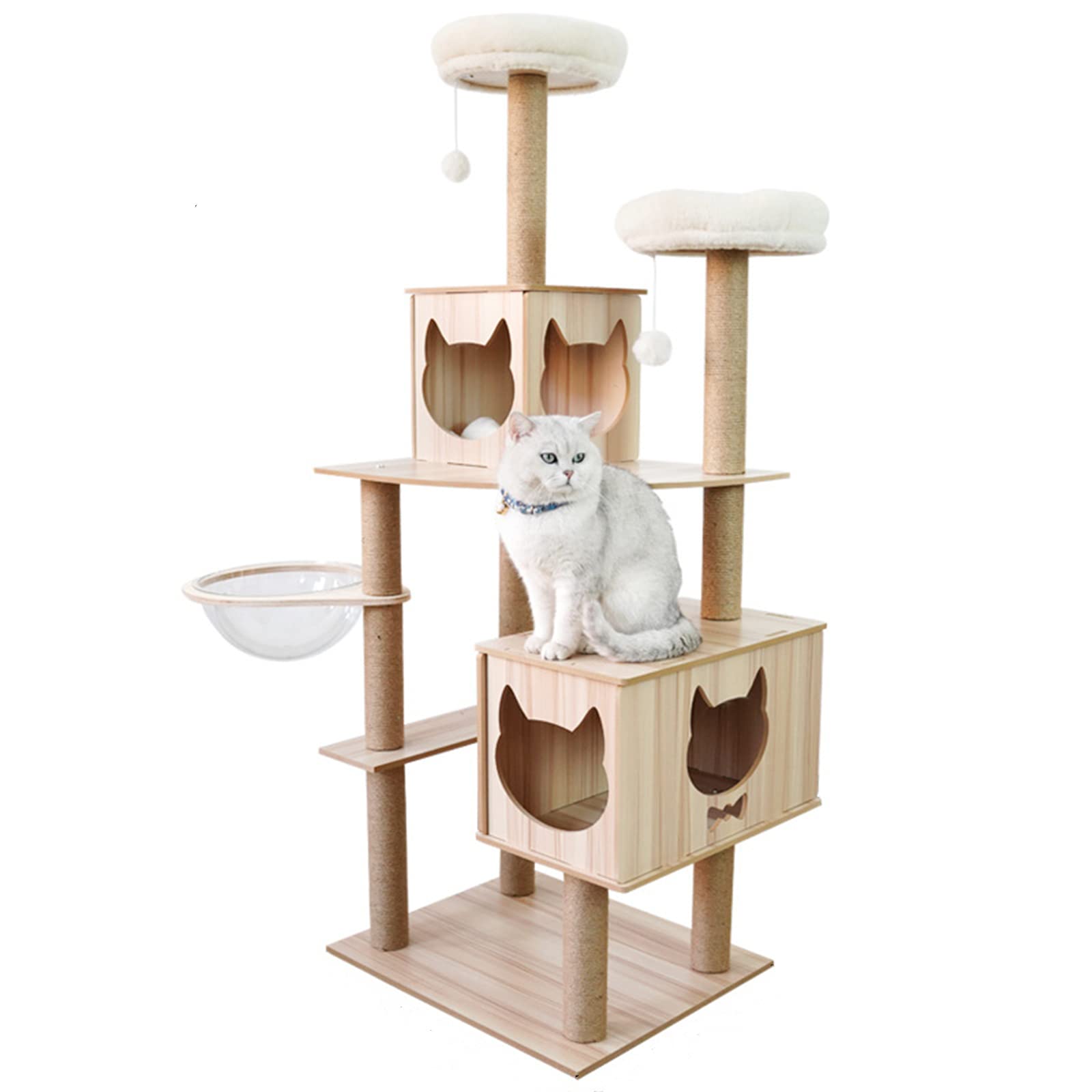 Amazon | キャットタワー 猫 タワー キャットタワー 木製 キャット